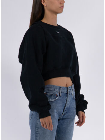 FELPA STAMPA OFF ROUND CROP CREWNECK, , small