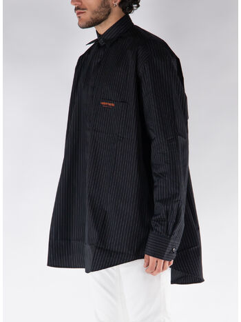 CAMICIA A RIGA CON TASCA, BLACK, small