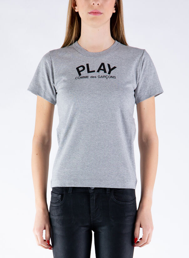 T-SHIRT PLAY LOGO, GREY, large