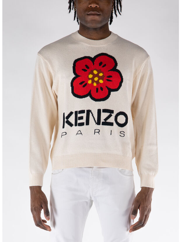 MAGLIONE BOKE FLOWER, 02 BIANCO, large