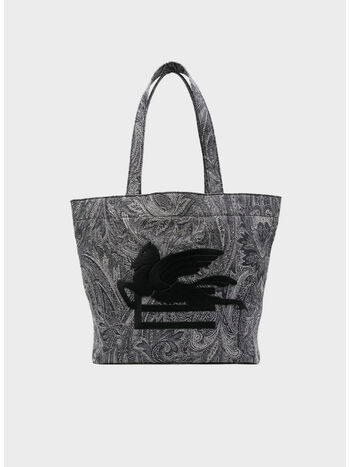 BORSA SHOPPING SOFT TROTTER L DENIM PAISLEY UNISEX, B0065, small