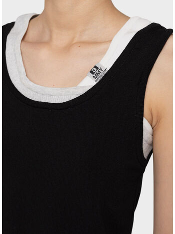 CANOTTA LAYERED LIKE KNIT, BLACK, small