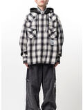 CAMICIA HOODIE COMBINE CHECKERED, WHITE, thumb