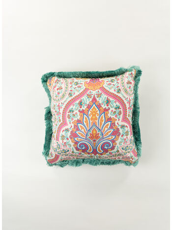 CUSCINO IN VELLUTO STAMPA PAISLEY, 990 WHITE, small