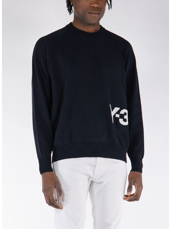 MAGLIONE GIROCOLLO CLASSIC LOGO, BLACK, small