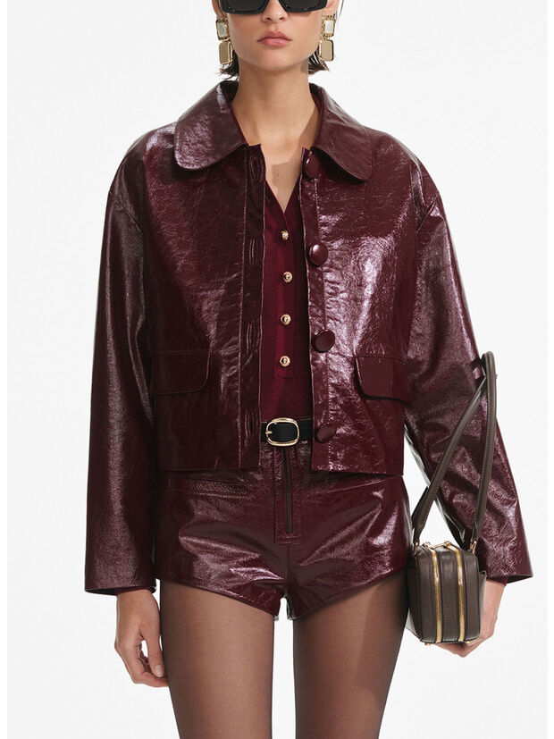 GIACCA IN PELLE BURGUNDY, BURGUNDY, large