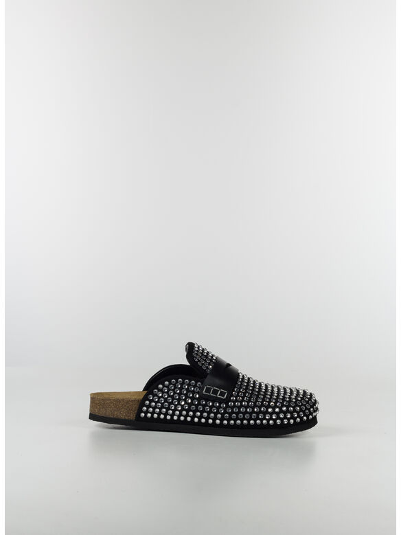 SCARPA MULES CON CRISTALLI, 999 BLACK/CRYSTA, medium