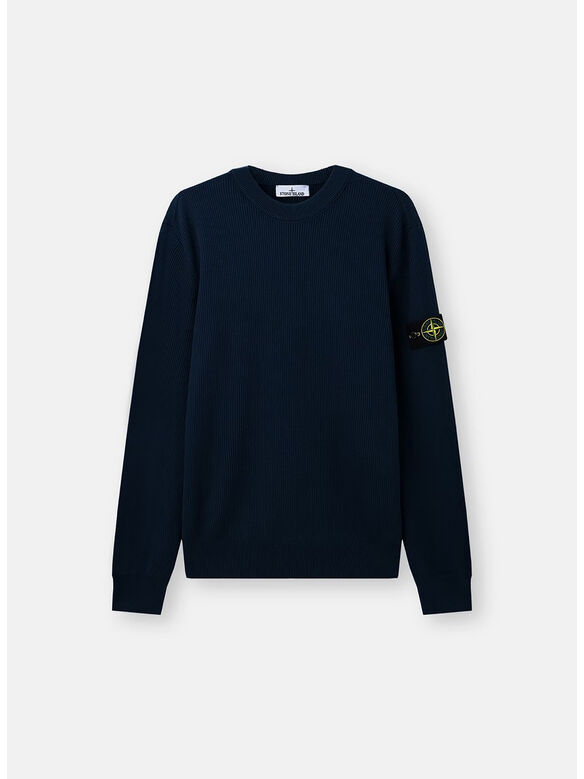 MAGLIONE RIBBED SOFT COTTON, V0020 NAVYBLUE, medium