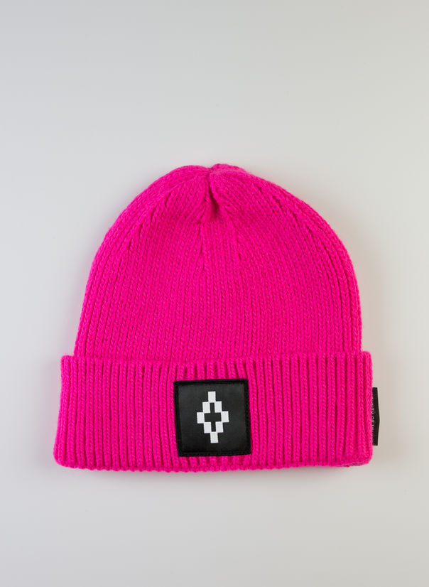 CAPPELLO COUNTY LOGO BEANIE, FUXIA/WHITE, large