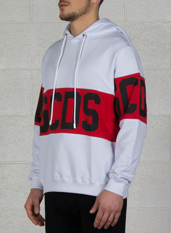 FELPA LOGO BAND HOODIE, WHITE, small