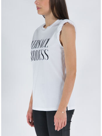 T-SHIRT STAMPA GODDES, 1W000 BIANCO OTTICO, small