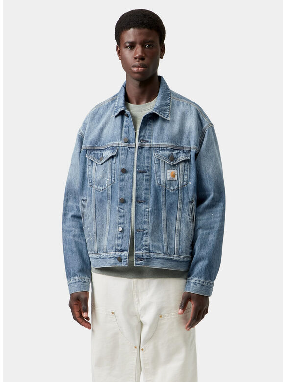 GIUBBOTTO HELSTON, 01EJ Blue, destroy wash, splatter, medium