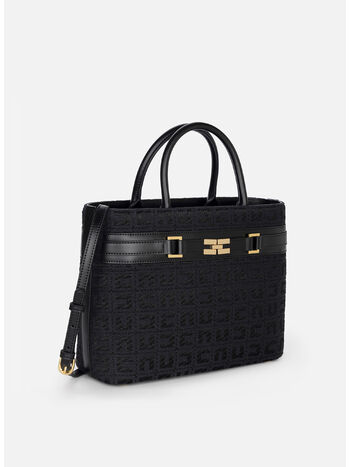 BORSA TOTE CON MORSETTO GRANDE, 110 NERO, small