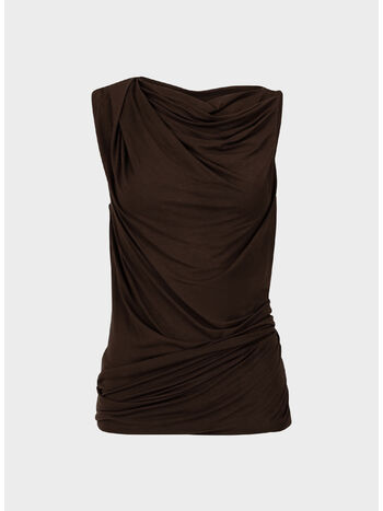 MAGLIA DRAPE TOP, C737 TOBACCO, small