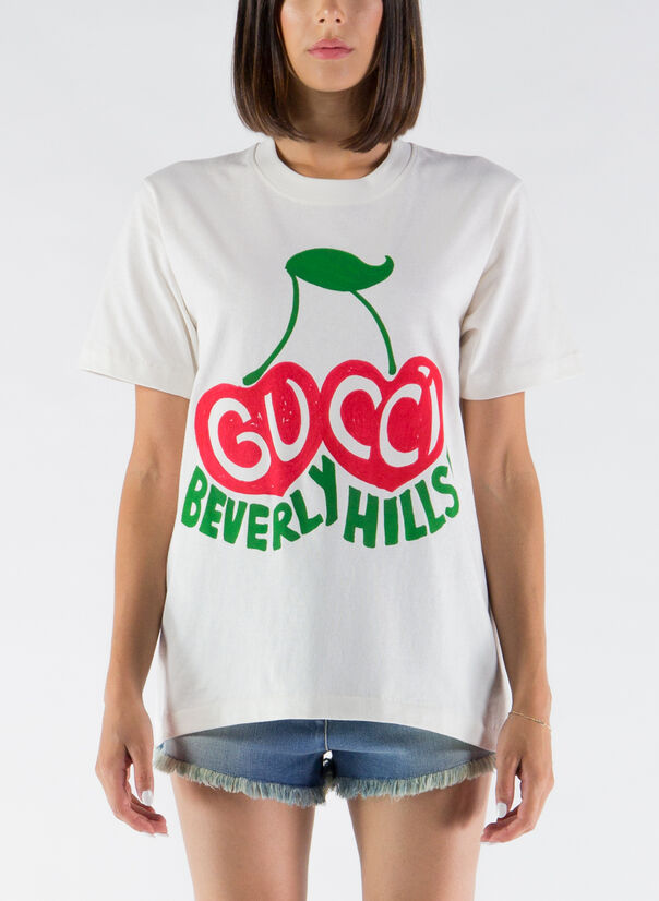 T-SHIRT CON STAMPA CILIEGIE BEVERLY HILLS, 9095, large