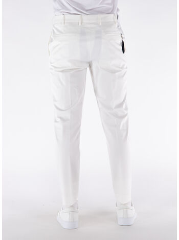 PANTALONE REBEL IN GABARDINA, 0010 BIANCO, small