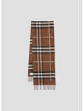 SCIARPA IN CASHMERE E MOTIVO TARTAN, A8900 DARK BIRCH BROWN, thumb