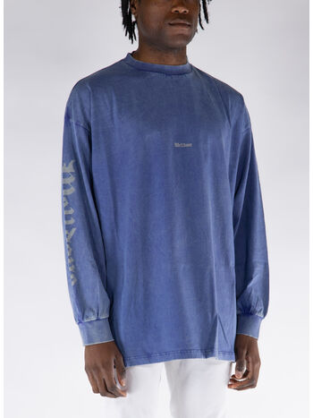 T-SHIRT LONG SLEEVE WITH GOTHIC LOGO, PURPLE, small
