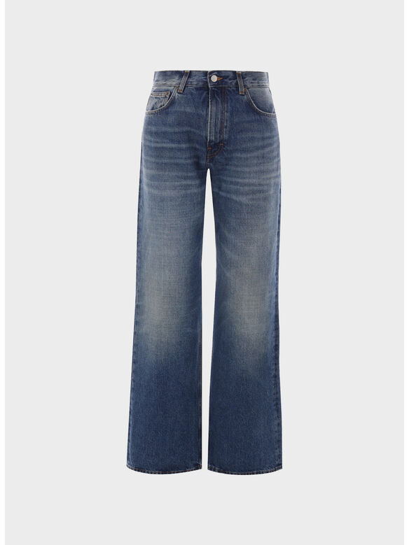 JEANS KOREA WASHED DENIM, K0721 MID BLUE, medium