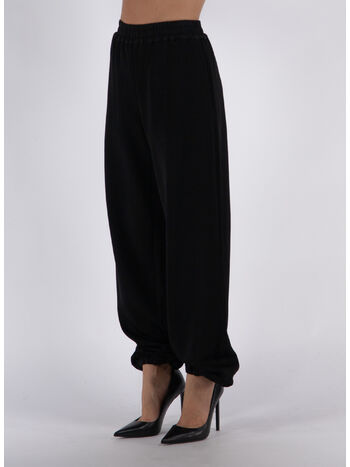 PANTALONE CON COULISSE IN VITA, 001 BLACK, small