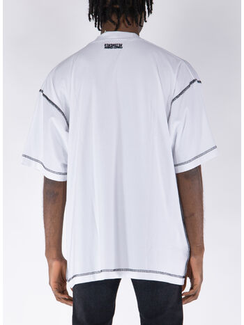 T-SHIRT INSIDE-OUT EMBROIDERED LOGO, WHITE, small