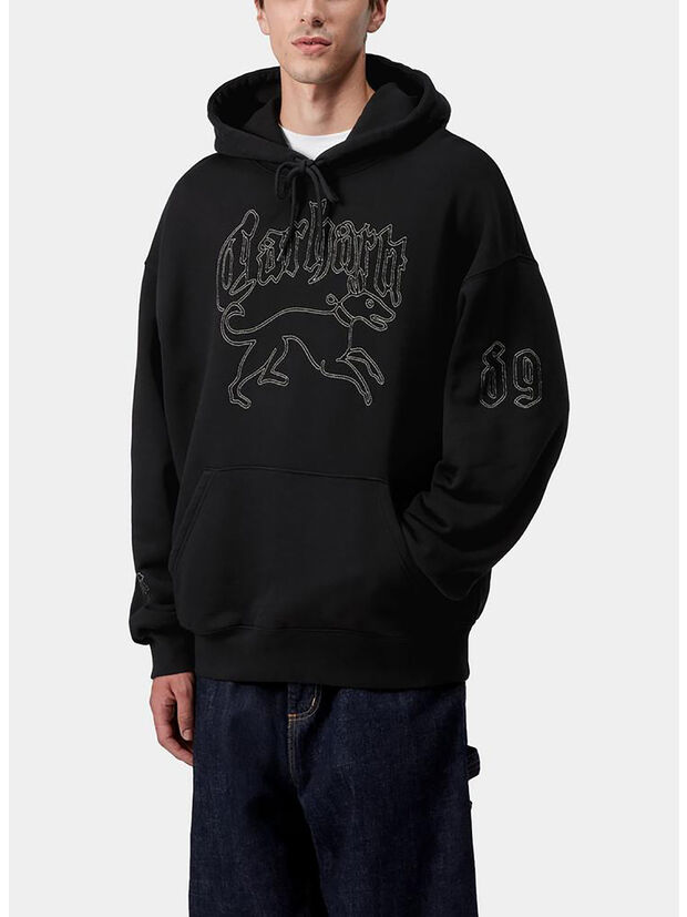 FELPA HOODED HACKWORK, 2JQXX BLACK/WALL, large