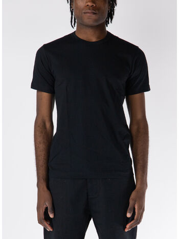 T-SHIRT GIROCOLLO BASIC, BLACK, small