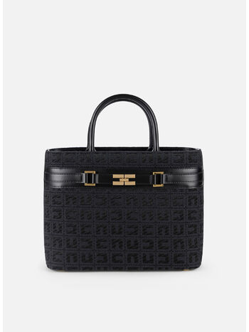 BORSA TOTE CON MORSETTO GRANDE, 110 NERO, small