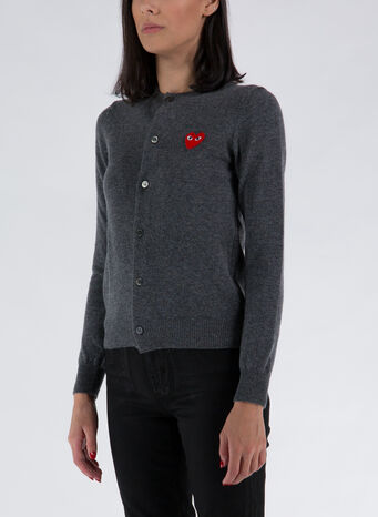 CARDIGAN CON CUORE, GREY, small