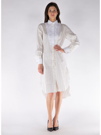 ABITO RISE CAMICIA, 100 IVORY STRIPE & WHITE, small