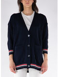 CARDIGAN OVER STRIPE, 415 BLU, thumb