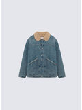 GIUBBOTTO IN DENIM CON SHEARLING, C0999 WASH DENIM, thumb