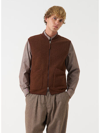 GILET ZIP WAISTCOAT, CACAO, small