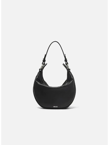BORSA HOBO PICCOLA REPEAT, 1B00P NERO-PALLADIO LUCIDO, small