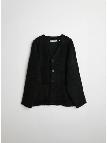 CARDIGAN BONE BOTTON MOHAIR, BLACK, small
