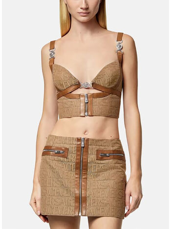 TOP BRA TESSUTO CANVAS LOGO, 2N740, small