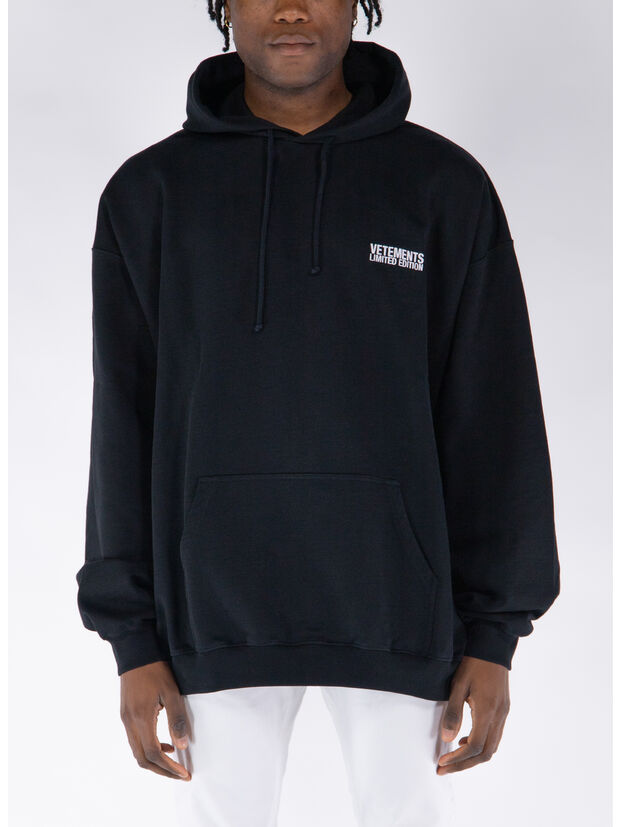 FELPA HOODIE EMBROIDERED LOGO, BLACK, large