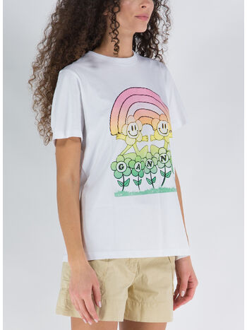 T-SHIRT BASIC JERSEY RAINBOW, 151 BRIGHT WHITE, small