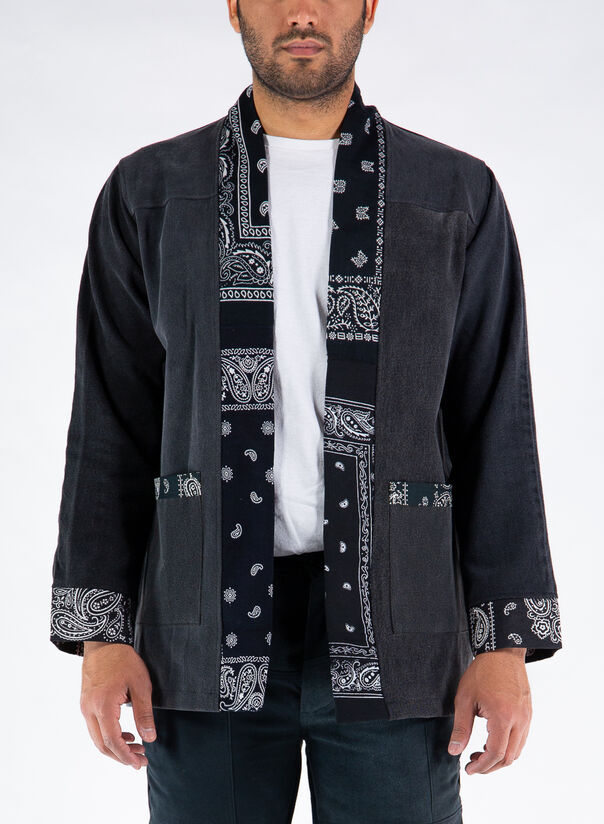 GIACCA KIMONO NORAGI IN DENIM, BANBK, large