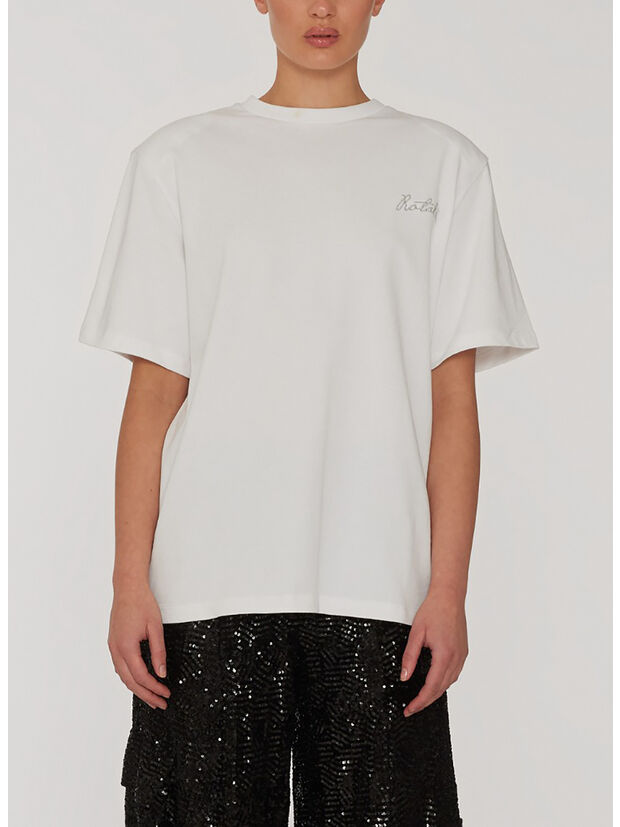 T-SHIRT BOXY LOGO, 11-0601 BRIGHT WHITE, large