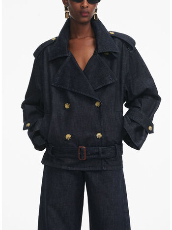 GIACCA TRENCH IN DENIM, BLUE, small
