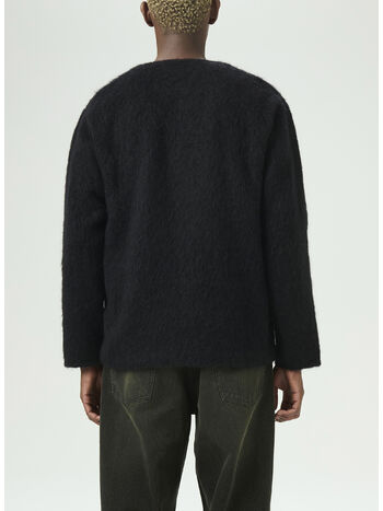 CARDIGAN BONE BOTTON MOHAIR, BLACK, small