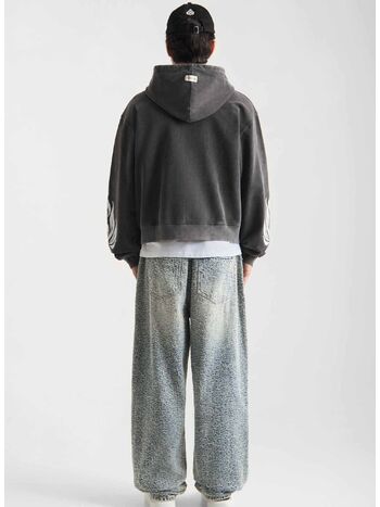 FELPA WESANDRA ZIP-HOODIE, WASHED BLACK, small