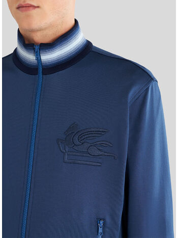 FELPA ZIP REGULAR CON LOGO, 201, small