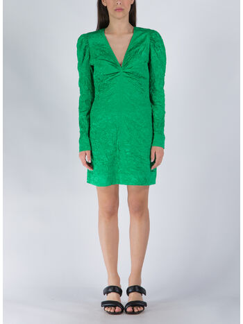 ABITO CRINKLED SATIN MINI DRESS, 767 BRIGHT GREEN, small