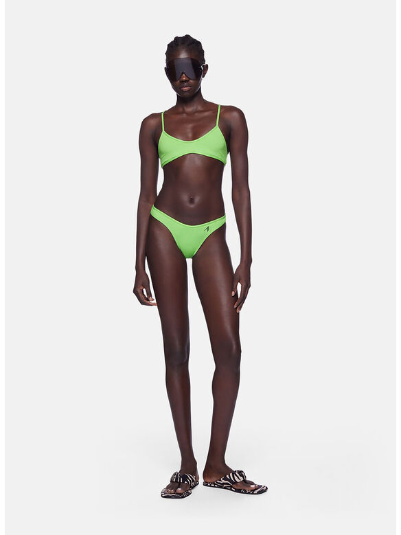 BIKINI IN LYCRA CON LOGO, 647 ACID GREEN, medium