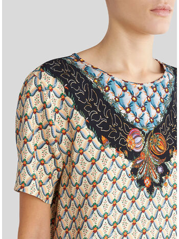 TOP IN CADY CON MOTIVI FLOREALI, 250, small