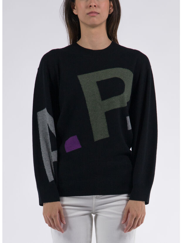 PULL LOGO ALL OVER F, LZZ  BLACK, large