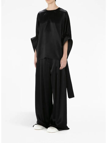 TOP CON MANICHE OVERSIZE, 999 BLACK, small