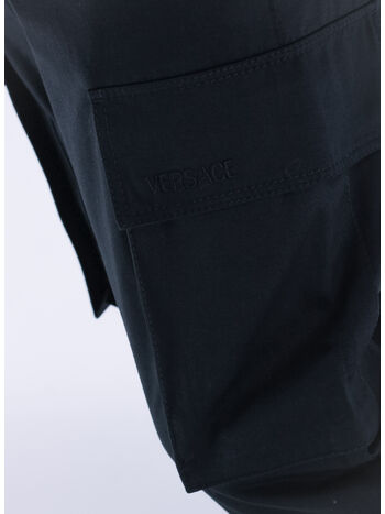 PANTALONE INFORMALE IN DRILL DI COTONE, 1B000 NERO, small